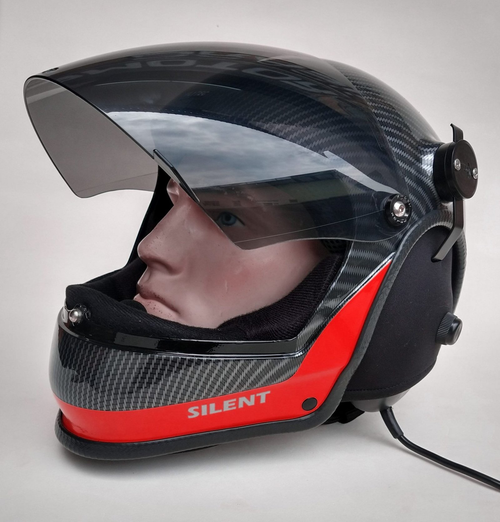 CAPACETE SILENT FUL FACE COR CARBON COLORS COM INTERCOMUNICADOR BLUETOOTH V6 PRO E CABO PRA RADIO - Imagem 37
