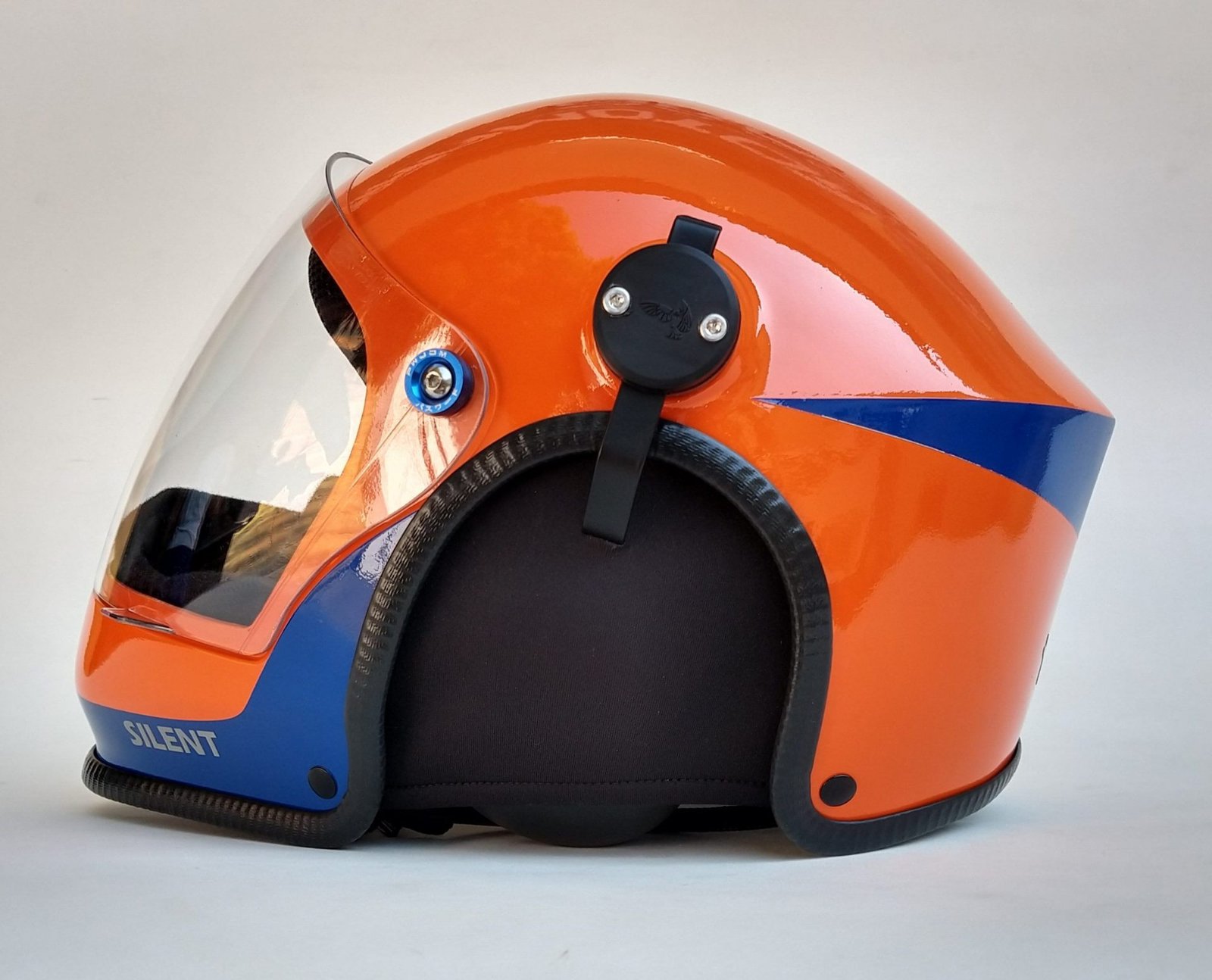 CAPACETE SILENT FUL FACE COR CARBON COLORS COM INTERCOMUNICADOR BLUETOOTH V6 PRO E CABO PRA RADIO - Imagem 5