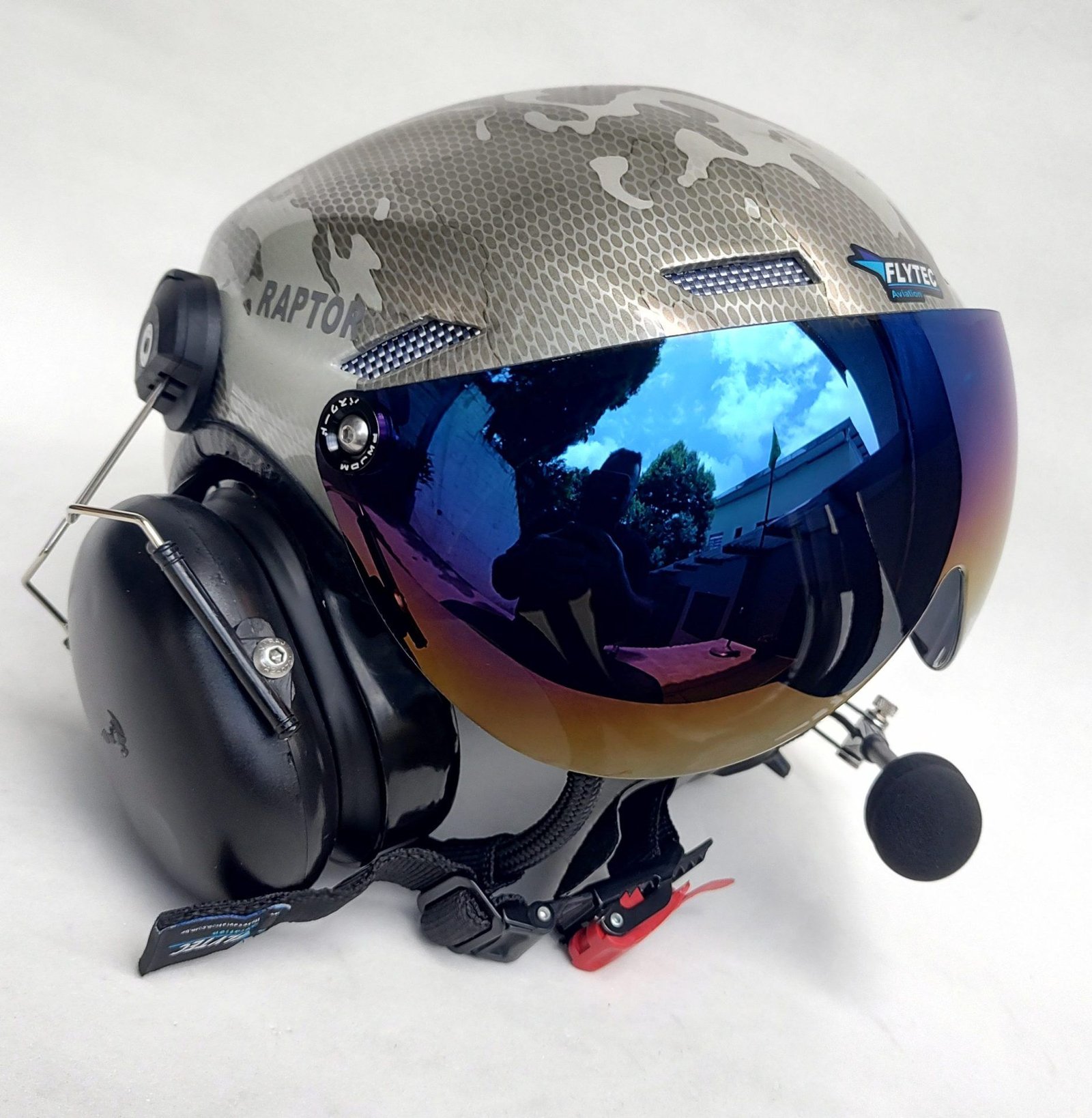 CAPACETE RAPTOR COMBAT DESERT COR CAMUFLADO COM VISEIRA AZUL IRIDIUM - Imagem 8