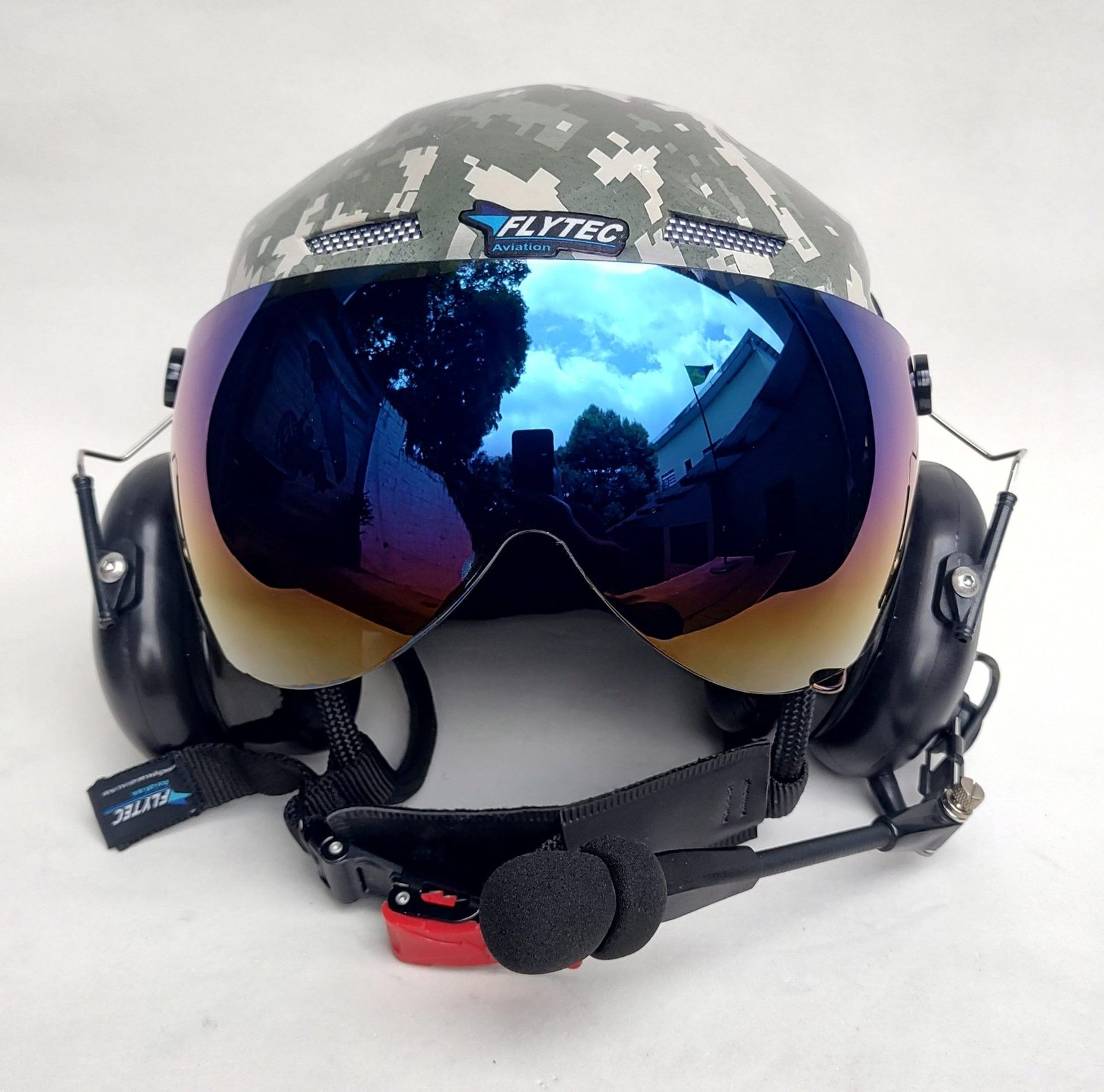 CAPACETE RAPTOR COMBAT FOREST COR CAMUFLADO COM VISEIRA AZUL IRIDIUM - Imagem 8