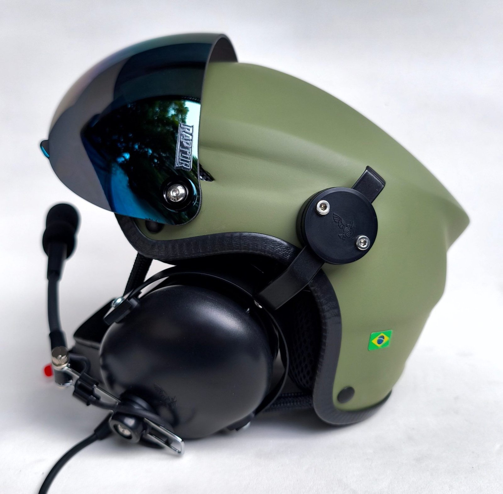 CAPACETE RAPTOR COR VERDE FOSCO MILITAR COM VISEIRA - Imagem 7