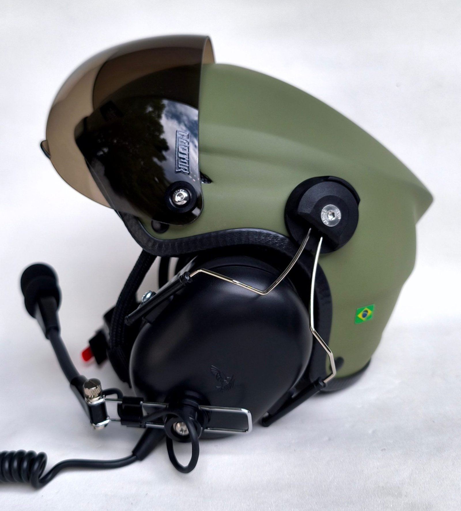 CAPACETE RAPTOR COR VERDE FOSCO MILITAR COM VISEIRA - Imagem 14