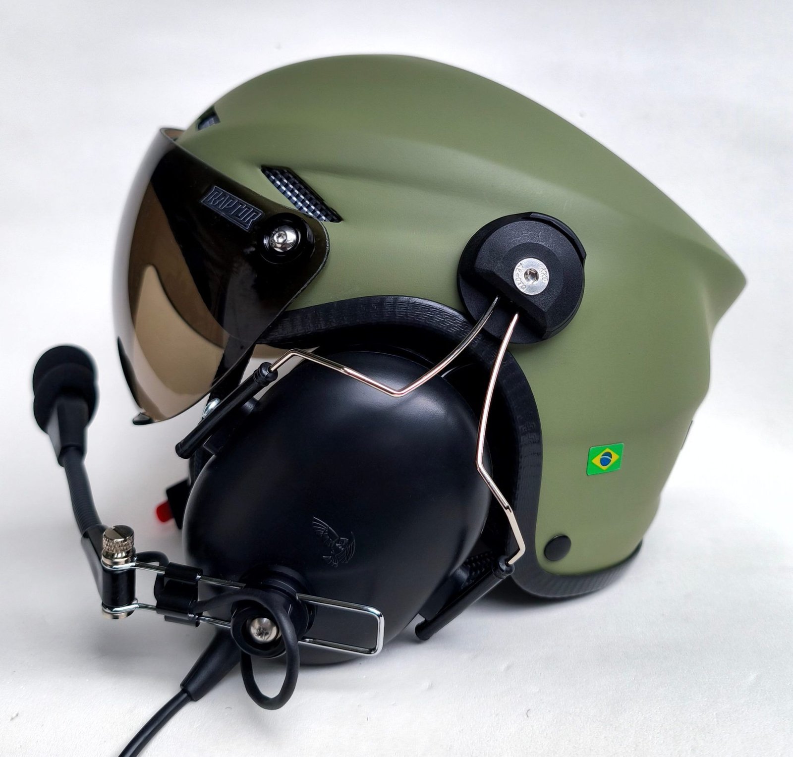 CAPACETE RAPTOR COR VERDE FOSCO MILITAR COM VISEIRA - Imagem 9