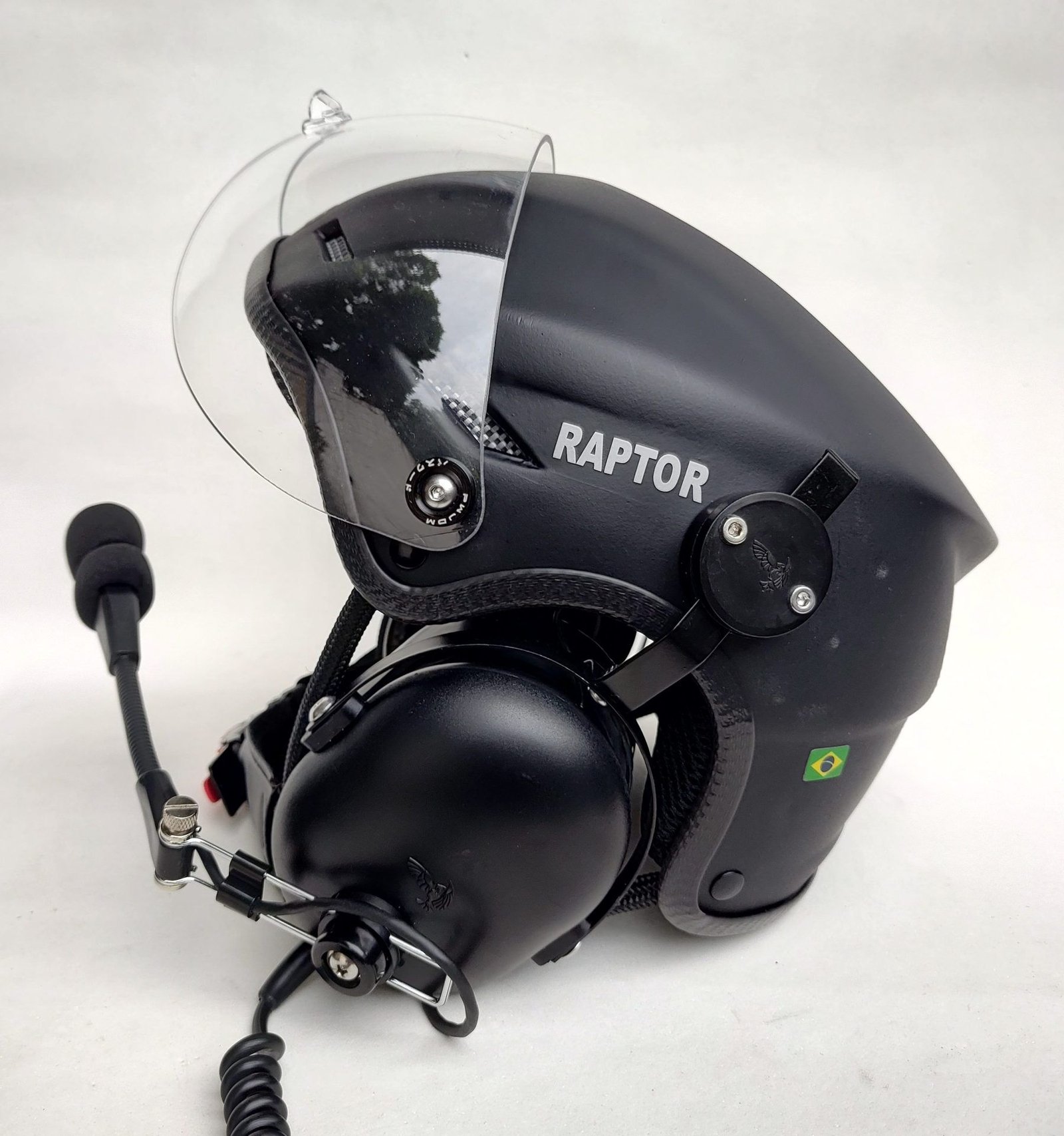 CAPACETE RAPTOR PRETO FOSCO COM VISEIRA E SISTEMA DE PRENDER A FONIA MODELO FLYTEC - Imagem 26