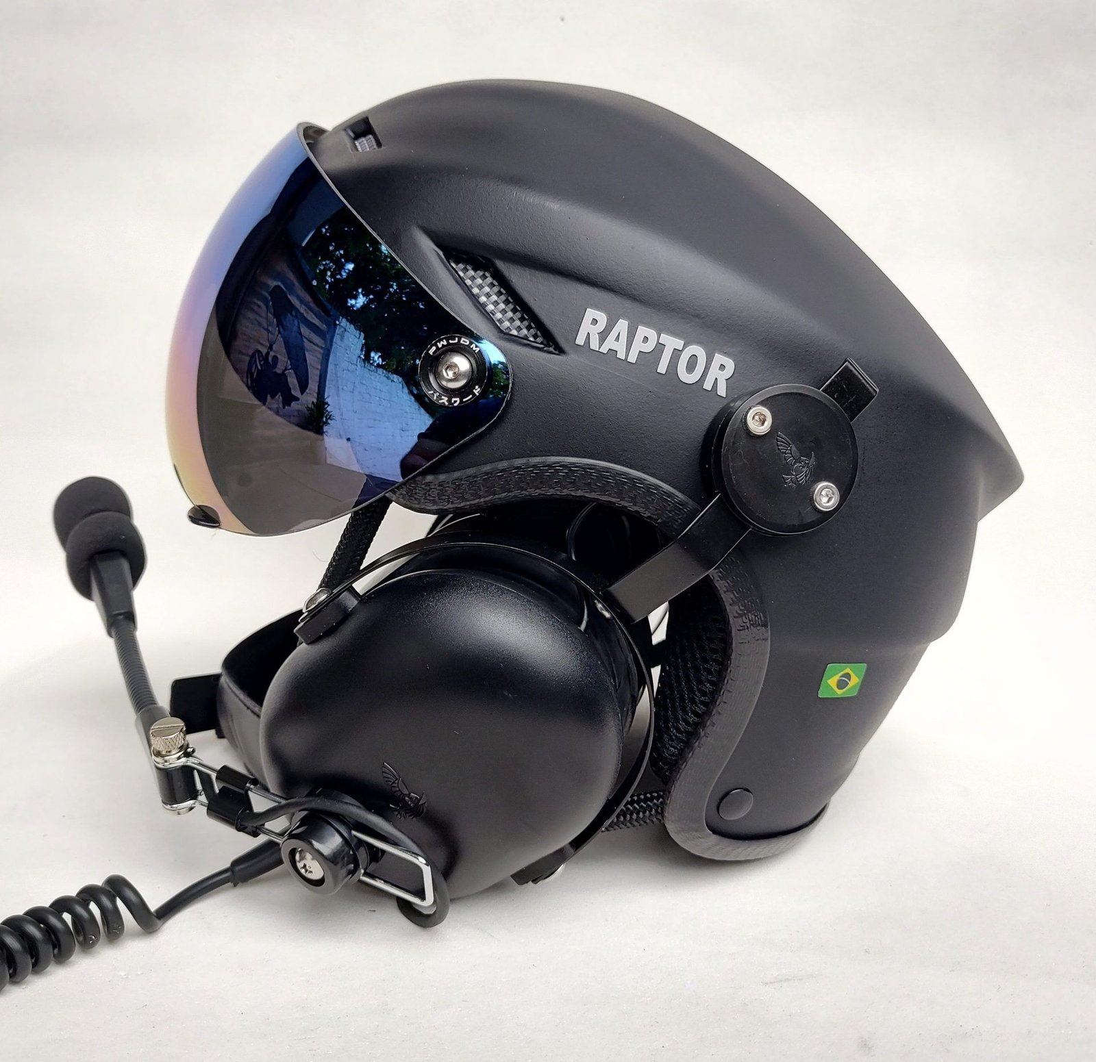 CAPACETE RAPTOR PRETO FOSCO COM VISEIRA E SISTEMA DE PRENDER A FONIA MODELO FLYTEC - Imagem 2