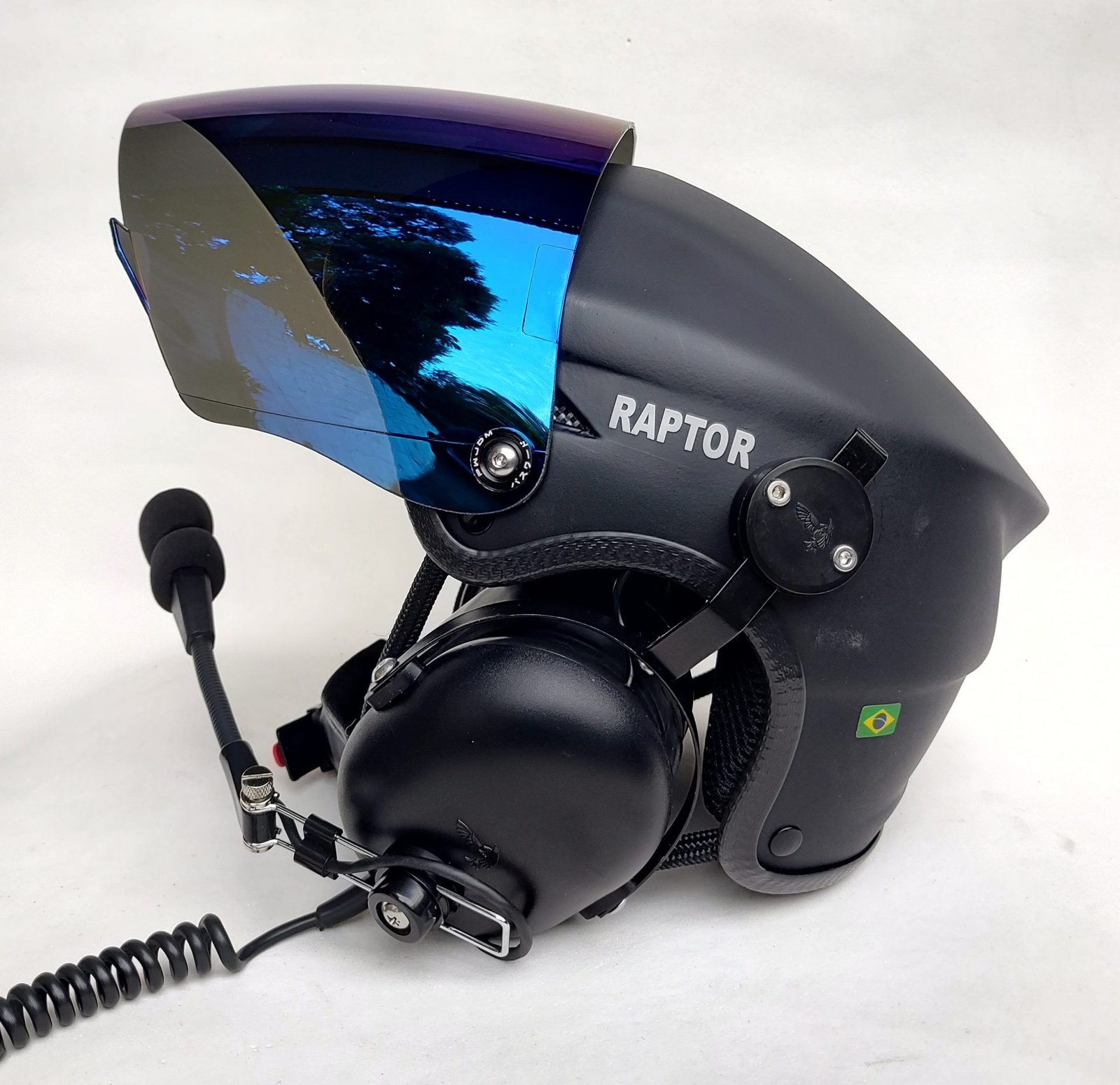 CAPACETE RAPTOR COR PRETO FOSCO COM VISEIRA MODELO FULL FACE E SISTEMA DE PRENDER A FONIA MODELO FLYTEC - Imagem 25