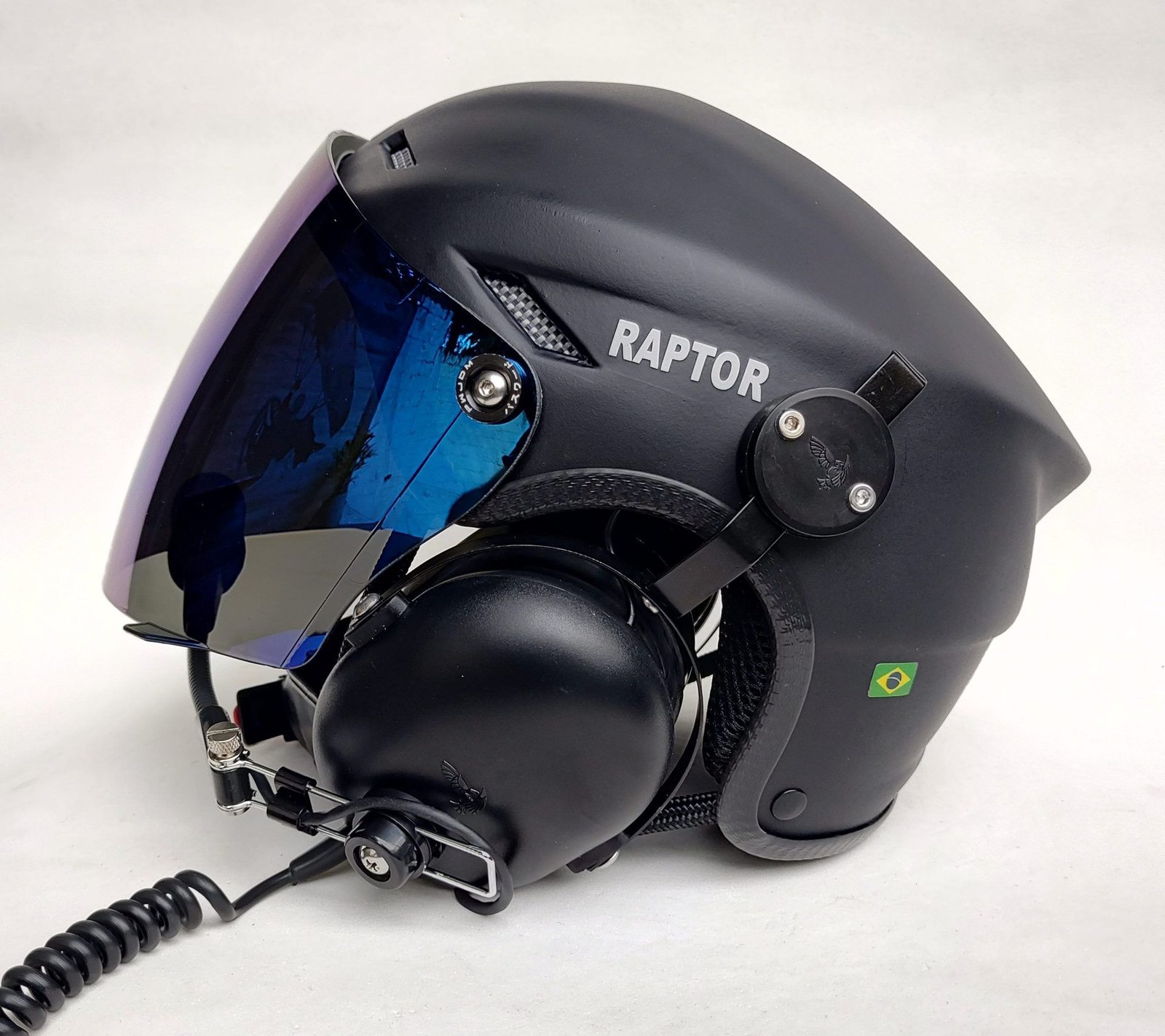 CAPACETE RAPTOR COR PRETO FOSCO COM VISEIRA MODELO FULL FACE E SISTEMA DE PRENDER A FONIA MODELO FLYTEC - Imagem 22