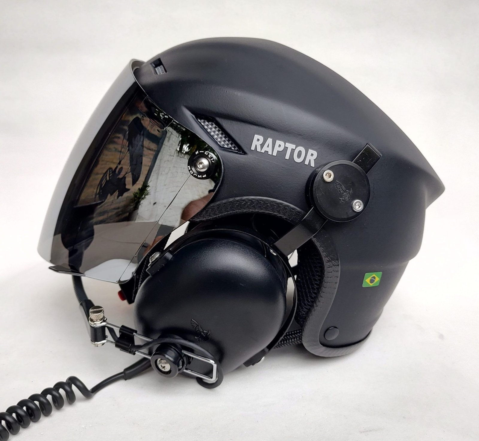 CAPACETE RAPTOR COR PRETO FOSCO COM VISEIRA MODELO FULL FACE E SISTEMA DE PRENDER A FONIA MODELO FLYTEC - Imagem 18