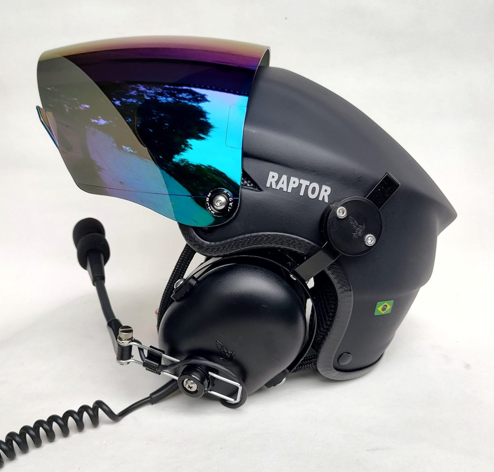CAPACETE RAPTOR COR PRETO FOSCO COM VISEIRA MODELO FULL FACE E SISTEMA DE PRENDER A FONIA MODELO FLYTEC - Imagem 17