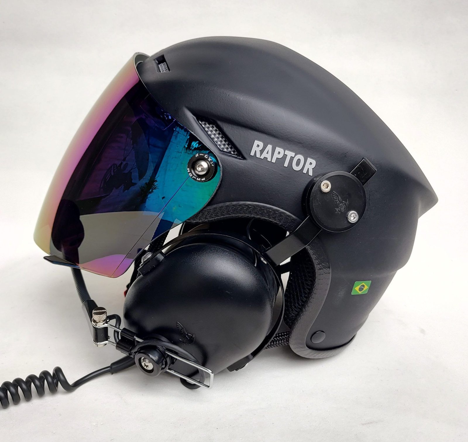 CAPACETE RAPTOR COR PRETO FOSCO COM VISEIRA MODELO FULL FACE E SISTEMA DE PRENDER A FONIA MODELO FLYTEC - Imagem 14