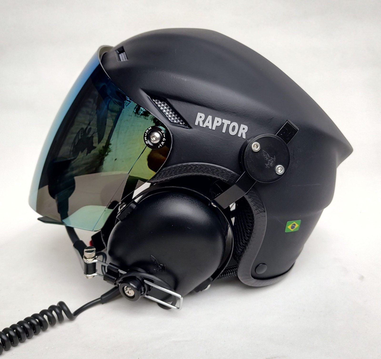CAPACETE RAPTOR COR PRETO FOSCO COM VISEIRA MODELO FULL FACE E SISTEMA DE PRENDER A FONIA MODELO FLYTEC - Imagem 10