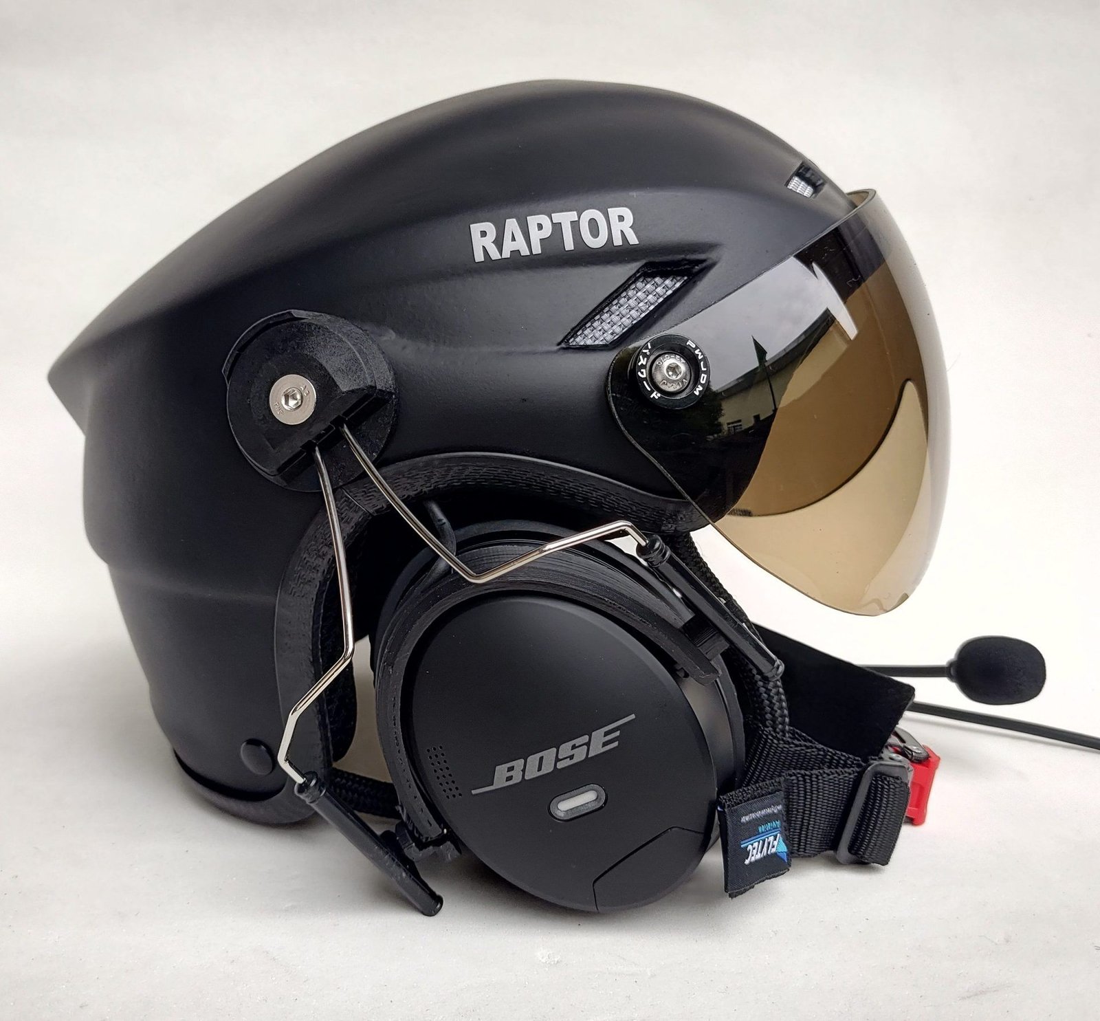 CAPACETE RAPTOR COM FONIA BOSE A30 BLUETOOTH DUAL PLUG PARA AVIAÇÃO. - Imagem 8