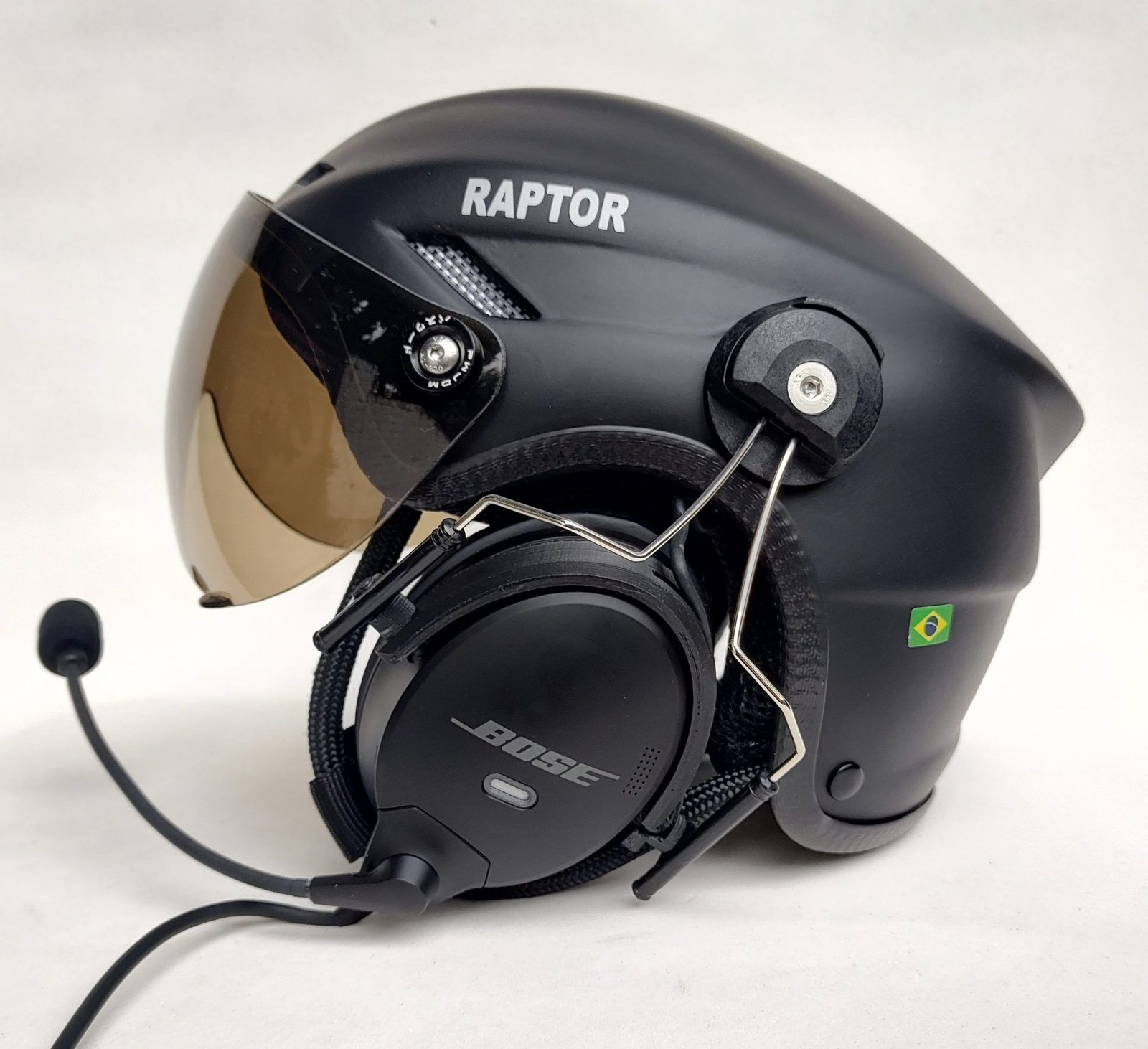 CAPACETE RAPTOR COM FONIA BOSE A30 BLUETOOTH DUAL PLUG PARA AVIAÇÃO. - Imagem 10