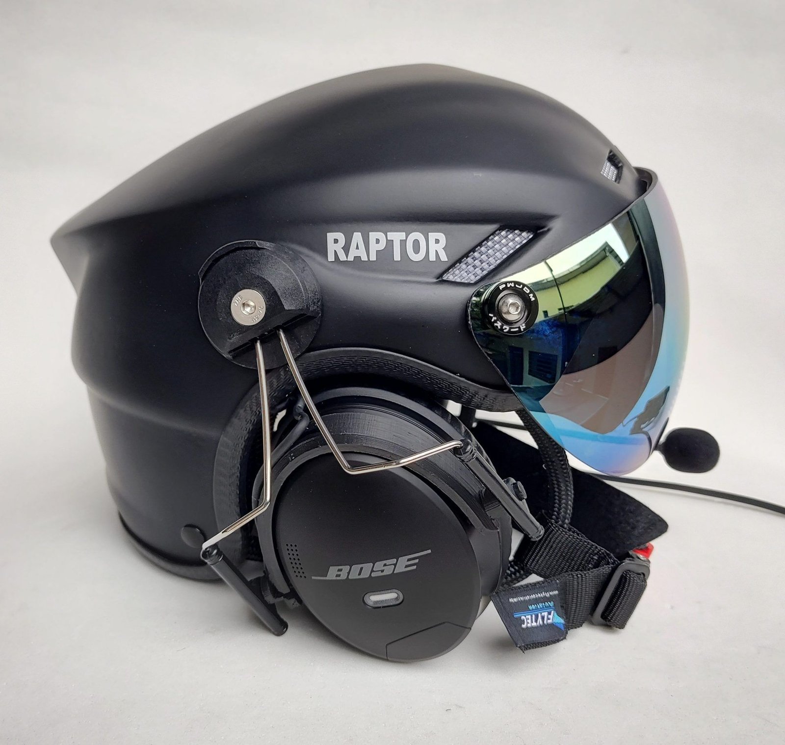 CAPACETE RAPTOR COM FONIA BOSE A30 BLUETOOTH DUAL PLUG PARA AVIAÇÃO. - Imagem 11