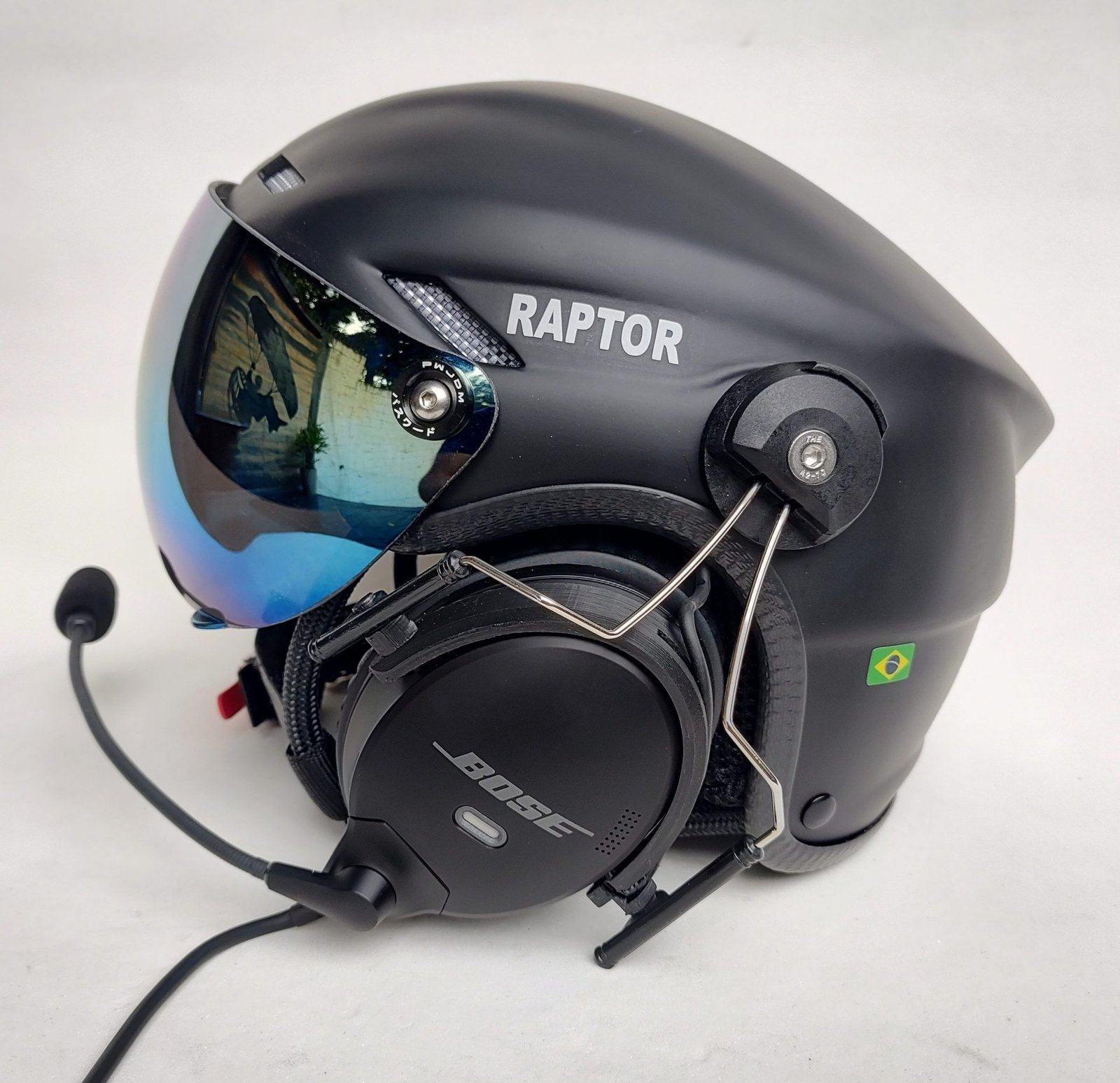 CAPACETE RAPTOR COM FONIA BOSE A30 BLUETOOTH DUAL PLUG PARA AVIAÇÃO. - Imagem 14