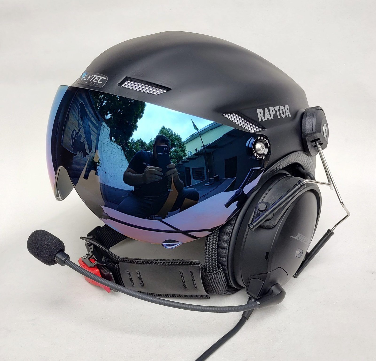 CAPACETE RAPTOR COM FONIA BOSE A30 BLUETOOTH DUAL PLUG PARA AVIAÇÃO. - Imagem 15