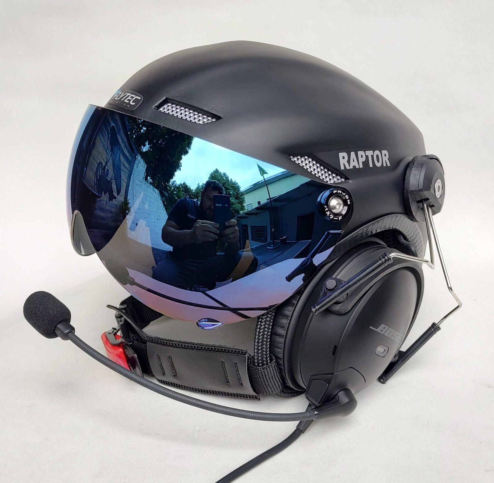 CAPACETE RAPTOR COM FONIA BOSE A30 BLUETOOTH DUAL PLUG PARA AVIAÇÃO. - Imagem 16