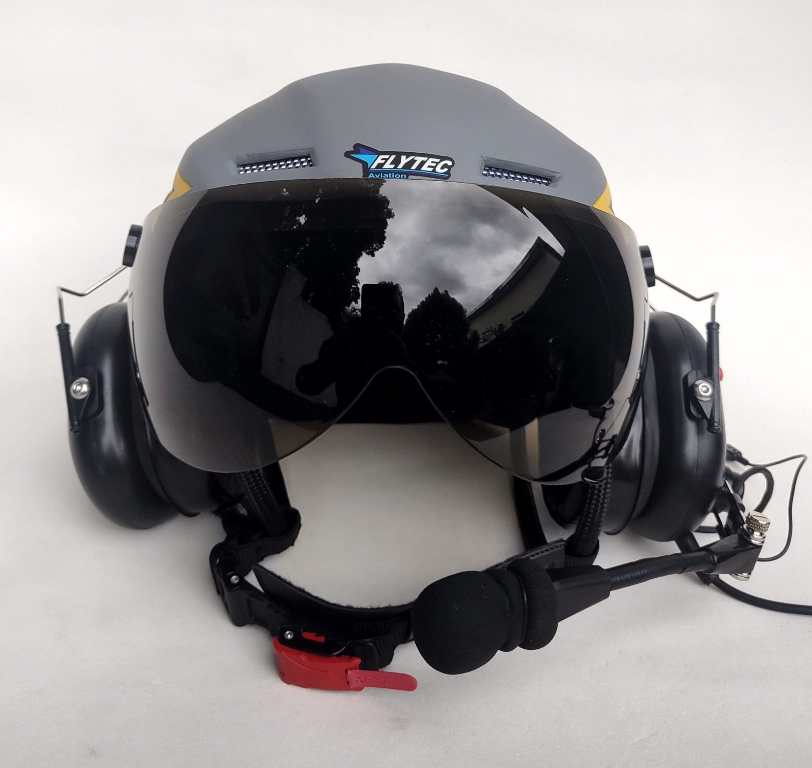 CAPACETE RAPTOR PLUS PINTURA AZUL FOSCO COM FAIXAS CINZA - Imagem 3