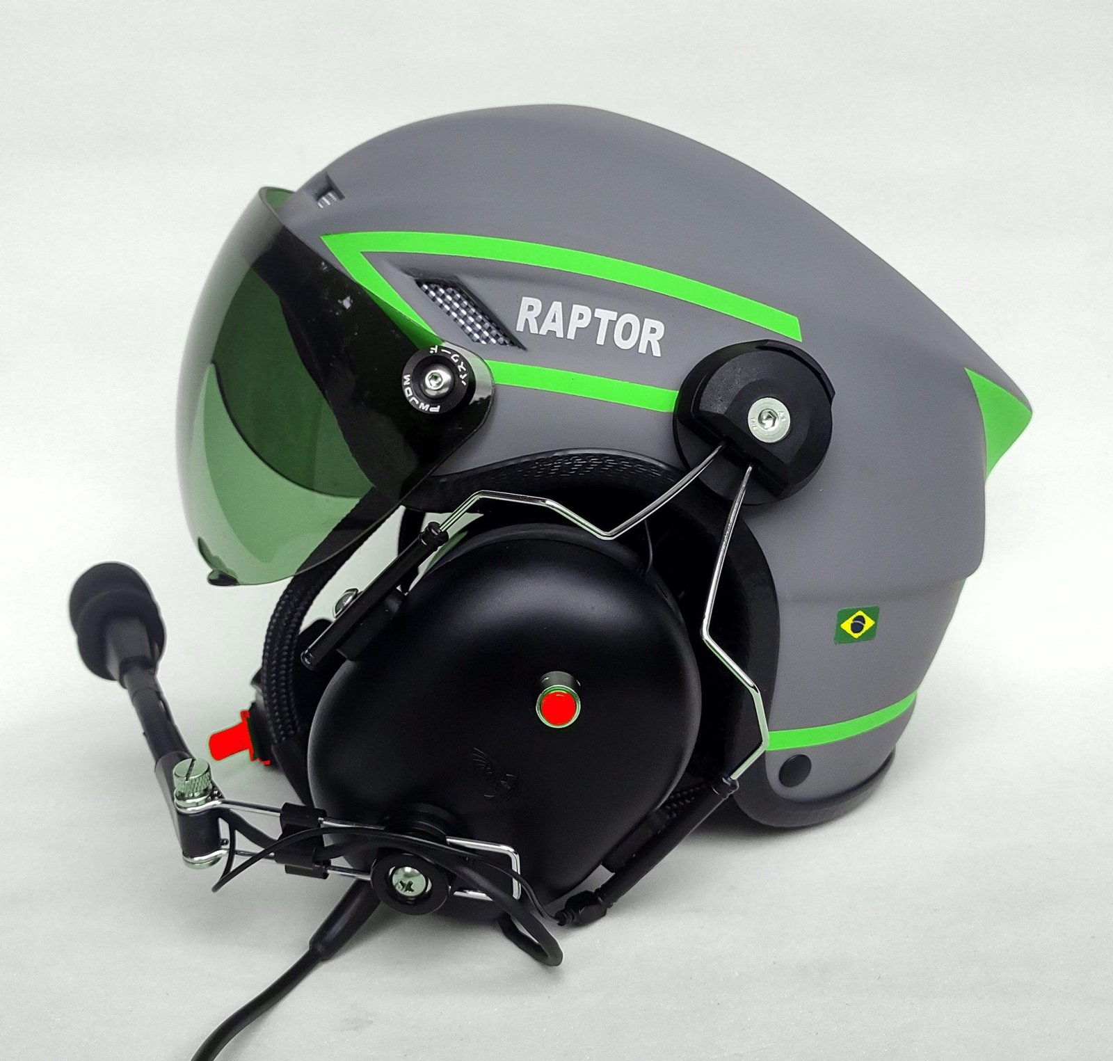 CAPACETE RAPTOR PLUS PINTURA PRETO FOSCO COM FAIXAS VERDE - Imagem 2