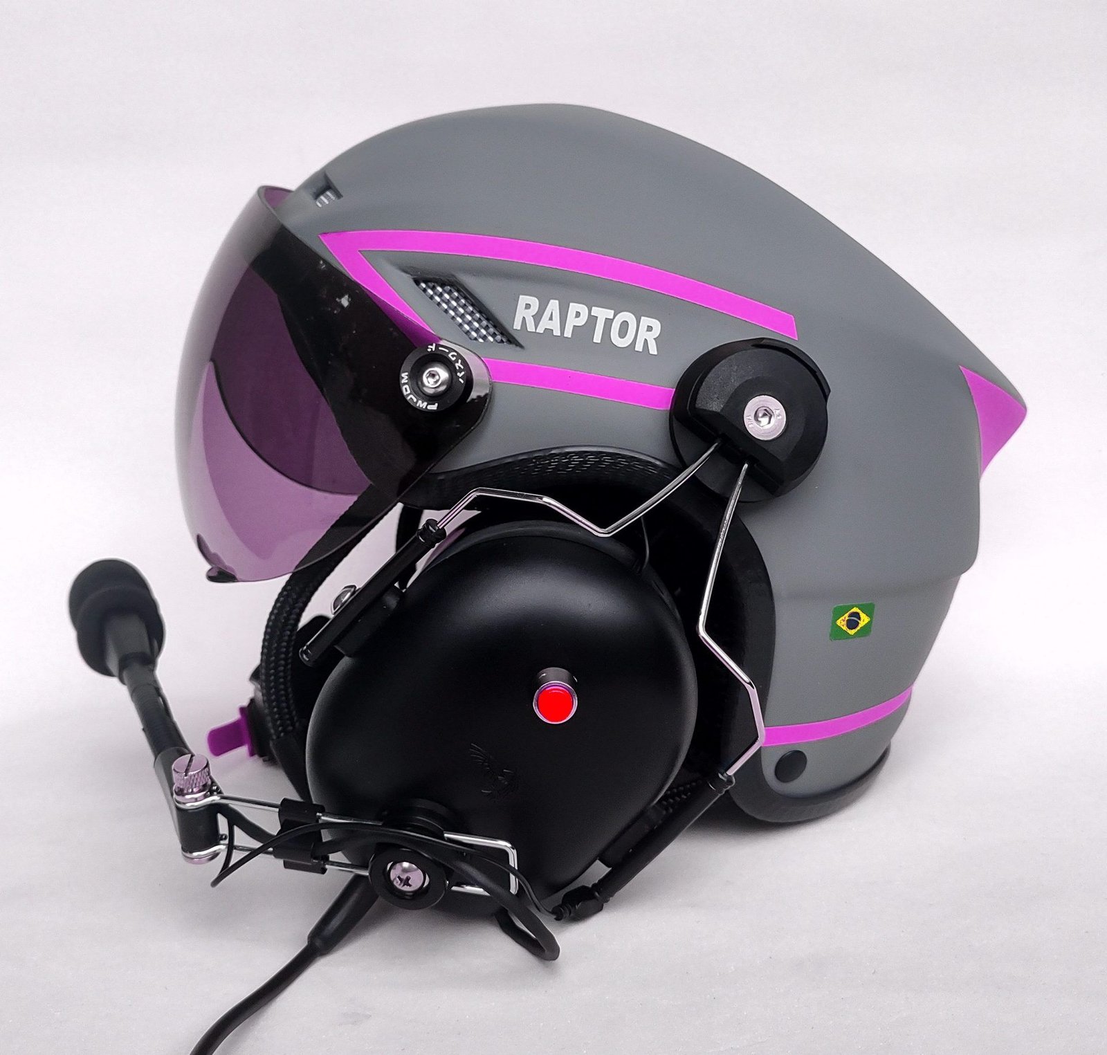 CAPACETE RAPTOR PLUS PINTURA AZUL FOSCO COM FAIXAS CINZA - Imagem 5