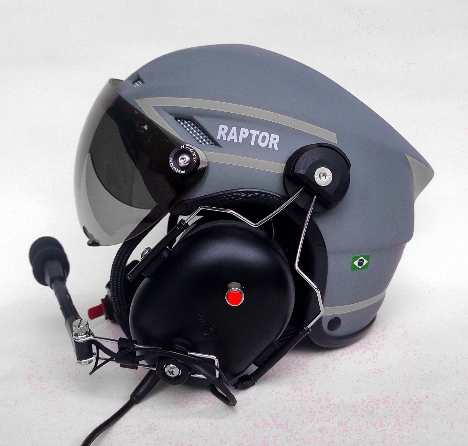 CAPACETE RAPTOR PLUS PINTURA AZUL FOSCO COM FAIXAS CINZA - Imagem 8