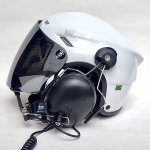 CAPACETE RAPTOR BRANCO BRILHO COM VISEIRA FULL FACE