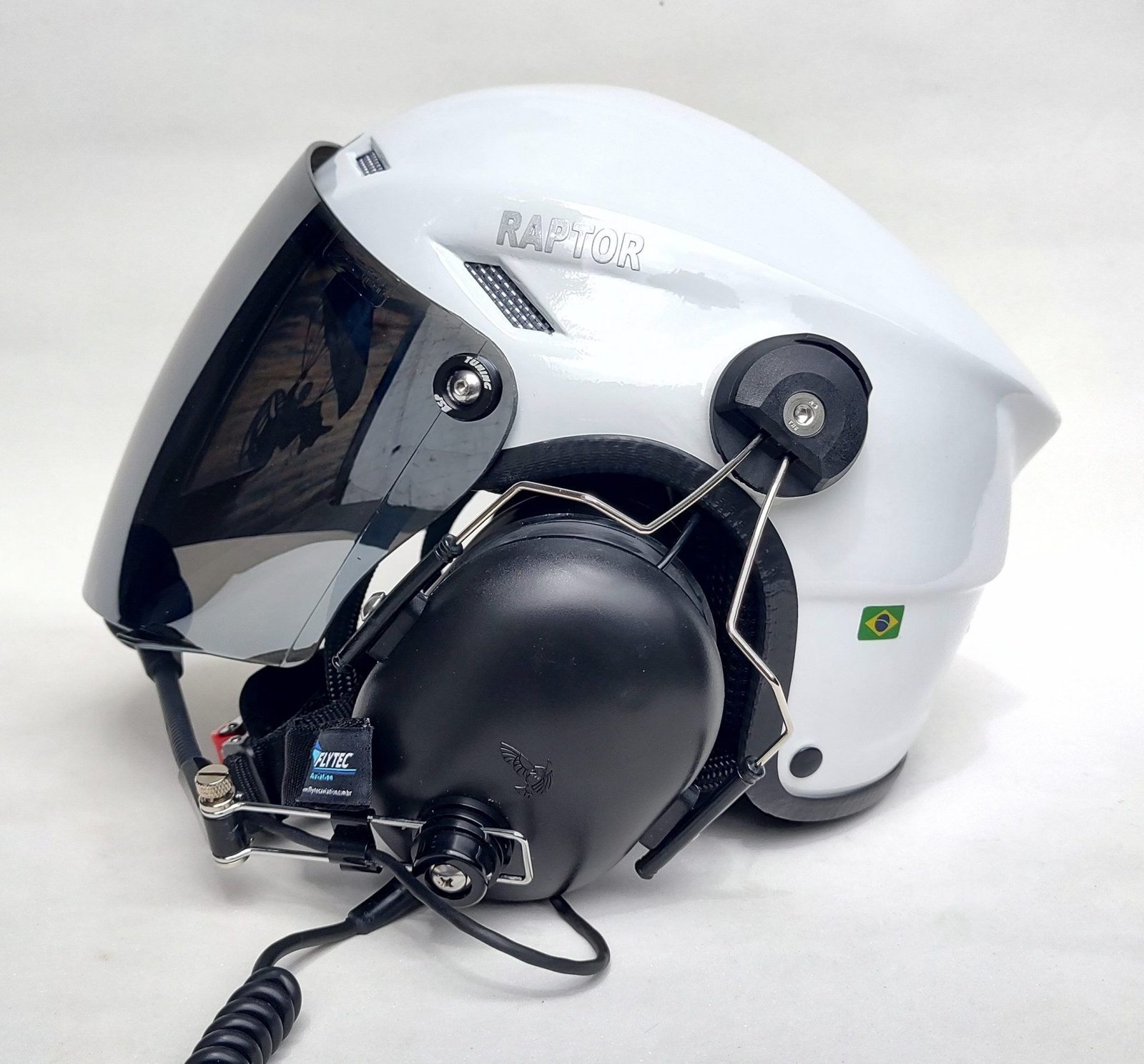 CAPACETE RAPTOR BRANCO BRILHO COM VISEIRA FULL FACE