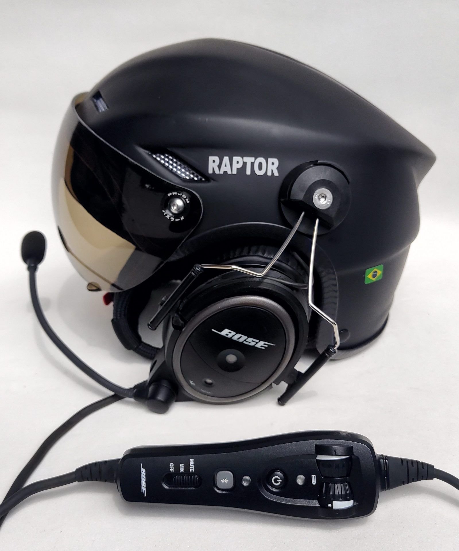 CAPACETE MODELO RAPTOR COM SUPORTE PARA ADAPTAÇÃO DOS FONES BOSE A20 E A30 - Imagem 7