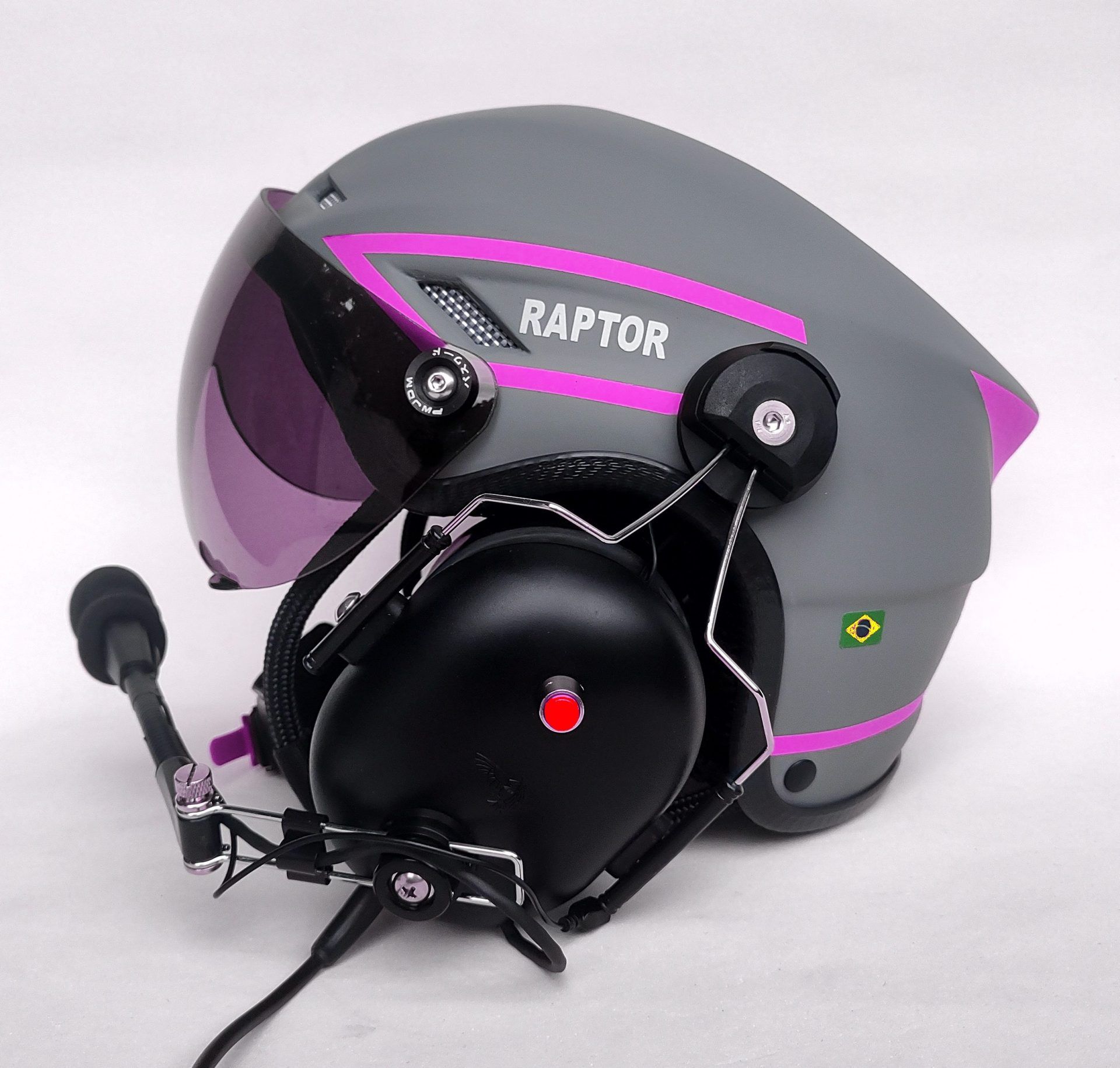 CAPACETE RAPTOR PLUS PINTURA CINZA FOSCO COM FAIXAS AMARELO - Imagem 5